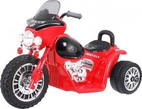 Ramiz Elektrická motorka Chopper pre deti červená + 3 kolesá + zvuky + LED svetlá