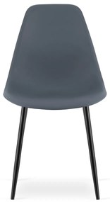 Súprava 4 ks bridlicovo sivých stoličiek OSAKA s čiernymi nohami