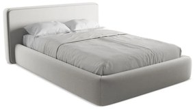 Svetlosivá čalúnená dvojlôžková posteľ s úložným priestorom s roštom 140x200 cm Kiana – Makamii