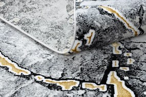 Dywany Łuszczów, Kusový koberec Gloss 528A 58 3D mramor ivory/black, 80x150, šedá, kancelária