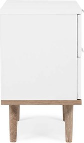 Nočný stolík Göteborg, biela/dub sonoma