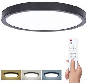 SOLIGHT LED osvetlenie s diaľkovým ovládačom Estela Black, 36W, 2700lm, 30cm, CCT