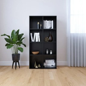 Knižnica/komoda, čierna 66x30x130 cm, drevotrieska