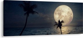 Obraz - Pláž s splnom (120x50 cm)