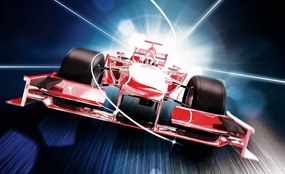 Fototapeta - Červená formula 1 3D F1 (254x184 cm)