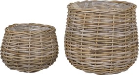 Set 2 ks prútených kvetináčov Pvadina (hnedá). Akcia -15%. Vlastná spoľahlivá doprava až k Vám domov. 1147412