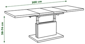 ASTON dub artisan, rozkládací, zvedací konferenční stůl, stolek