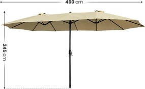 Dvojitý záhradný slnečník TILIA 460x270 cm béžový