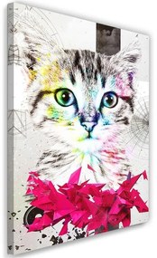 Obraz na plátně Abstraktní barevná kočka - 40x60 cm