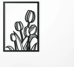drevko Moderný drevený obraz Tulipány Rozmer obrazu: 44,5 x 32 cm, Farba dekorácie: Čierna