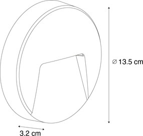 Sada 6 čiernych okrúhlych vonkajších nástenných svietidiel vrátane LED IP65 - Gem