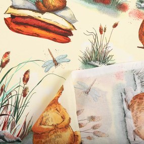 Biante Detský bavlnený záves Sandra SA-710 Kapybary na krémovom 150x220 cm