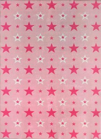 Koberec Porte 8461 PINK ružový s hviezdičkami – obdĺžnik Rozmer: 60x100 cm