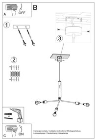 Luster na lanku DUOMO 3D 3xE27/60W/230V čierna