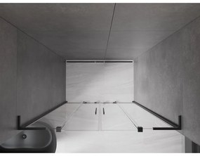 Mexen Velar L Duo, posuvné sprchové dvere do otvoru 140 cm, 8mm číre sklo, čierna matná, 871-140-003-02-70