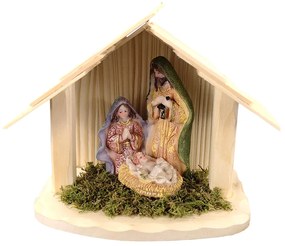 AMADEA Drevený betlehem s figúrkami, masívne drevo, 16,5 x 13,5 x 8,5 cm, český výrobok