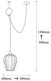 Luster na lanku TEL 1xE27/40W/230V