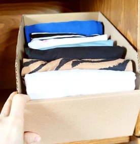 Úložné boxy na oblečenie, organizéry do skrine EKO KARTON 20 x 30 cm
