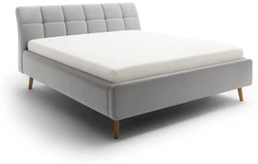 Čalúnená posteľ s prešívaným čelom lemina s úložným priestorom 180 x 200 cm svetlo sivá MUZZA