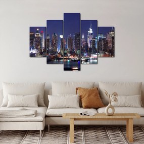 Obraz - Osvetlené New Yorské mrakodrapy (150x105 cm)
