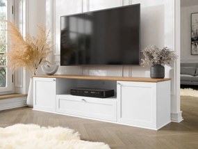 TV skrinka Fritkit 2D1SZ, Farby: biela / biela + dub lefkas