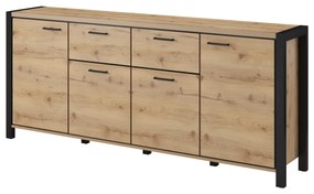 Komoda Armin Typ 25 (dub taurus + matná čierna). Akcia -20%. Vlastná spoľahlivá doprava až k Vám domov. 1044565