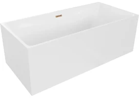 Mexen Nita, voľne stojaca vaňa 170 x 80 cm, biela, ružové zlato prepad, 52091708000-60