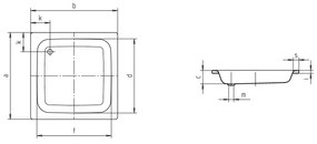 Kaldewei Eurowa - Sprchová vanička 800x800 mm, alpská biela 339049970001