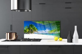 Sklenený obklad Do kuchyne Tropická pláž more výhľad 125x50 cm