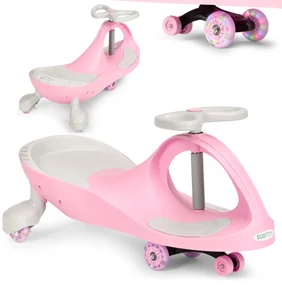 Detské odrážadlo s LED kolesami ružová, ECOTOYS