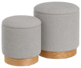 Svetlosivé taburety v súprave 2 ks z textílie buklé – Casa Selección