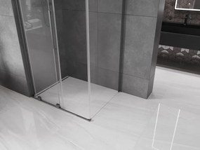 Mexen Velar L, sprchový kút s posuvnými dverami 110 x 75 cm, 8mm číre sklo, grafit brúsený, 871-110-075-03-66