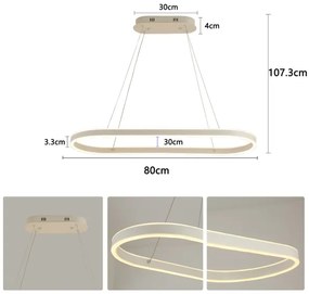 Brilagi - LED luster na lanku PONDIE LED/45W/230V 80x30 cm biela