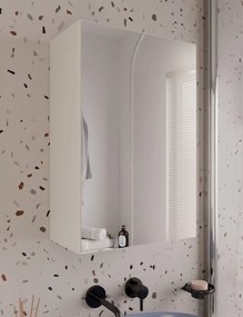 Závesná kúpeľňová skrinka so zrkadlom POLA 1DL kašmírová