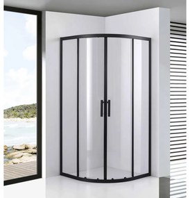 Avignon 6mm Black zakrivený Sprchový kút 80*80 190cm