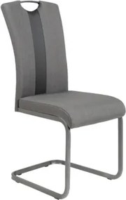 Jedálenská stolička Amber, šedá látka / ekokoža%