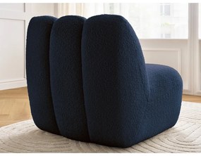 Tmavomodré kreslo z textílie buklé Janissaire – Bobochic Paris