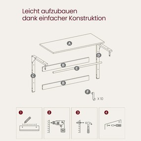 Nástenný vešiak na kabáty s policou a 10 háčikmi, rustikálny hnedý