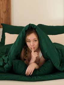 Predĺžené bavlnené obliečky Renforcé – Jasmine tmavozelená