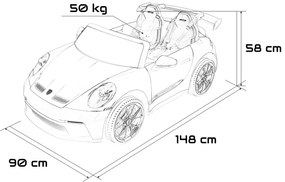 Detské elektrické autíčko Porsche 911 GT3 STRONG MP4 červené