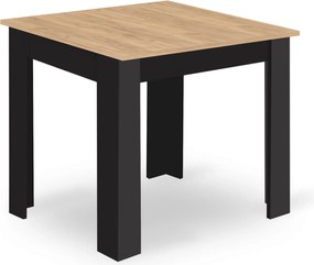 Čierny jedálenský stôl s doskou v dekore dub 80x80