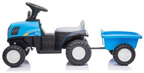 LEAN TOYS Batériový traktor s prívesom A009 modrý