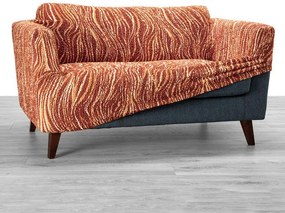 Bielastické poťahy UNIVERSO NOVÉ žíhané tehlové kreslo s drevenými rúčkami (š. 40 - 70 cm)