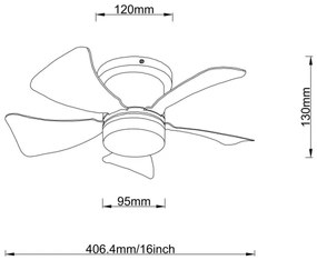 Globo 03609A - LED Stmievateľný stropný ventilátor HINES LED/10W/230V + DO šedá
