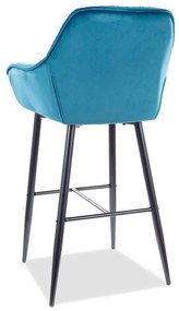 Barová stolička Signal CHERRY H-2 čierny mat/curry bluvel 68