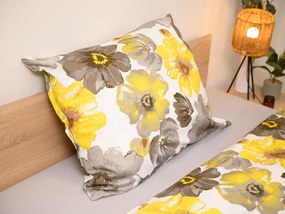 Obliečky z mikrovlákna FEONELLE žlto-sivé Rozmer obliečky: 2 ks 70 x 90 cm | 200 x 220 cm