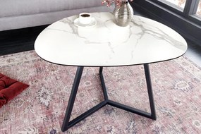 Moderný konferenčný stolík MARVELOUS 70 cm, biely mramor, talianská keramika