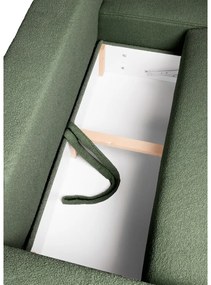 Zelená rozkladacia rohová pohovka z textílie buklé (pravý roh) Quinoa – Bonami Selection