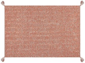 Bavlnený koberec 140 x 200 cm oranžový MUGLA Beliani