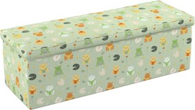 Truhlica čalúnená farba produktu zelená látka vzorované